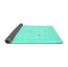 Sideview of Solid Turquoise Modern Rug, con2304turq