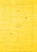 Machine Washable Solid Yellow Modern Rug, wshcon2304yw