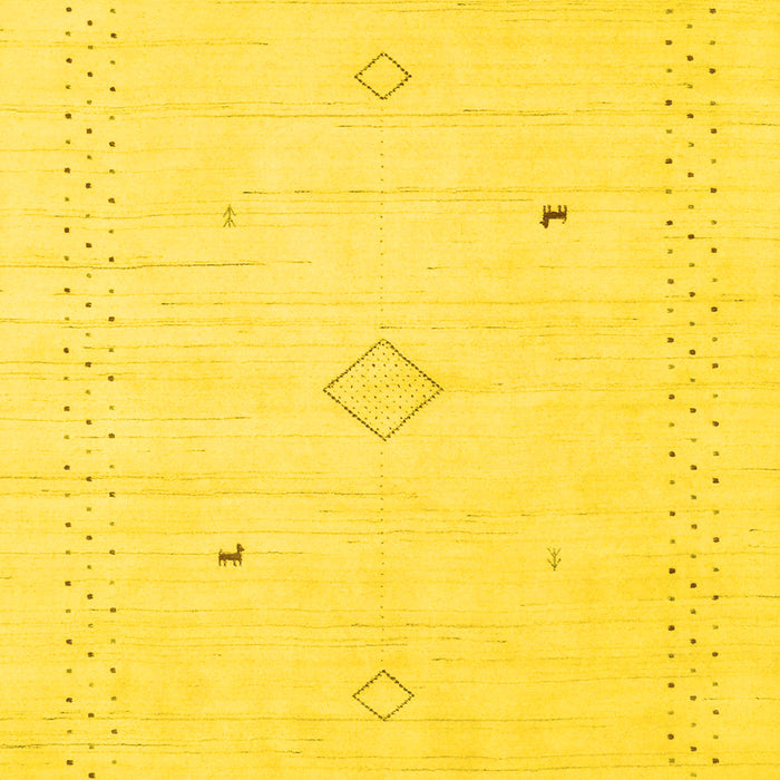 Machine Washable Solid Yellow Modern Rug, wshcon2304yw