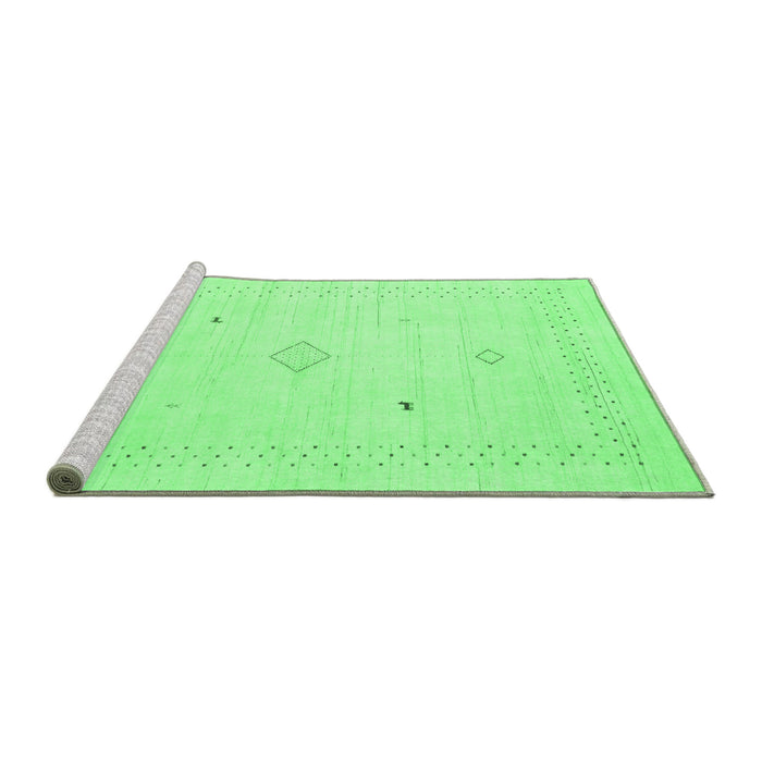 Sideview of Machine Washable Solid Emerald Green Modern Area Rugs, wshcon2304emgrn