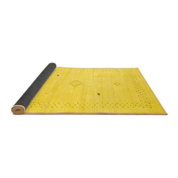 Sideview of Solid Yellow Modern Rug, con2304yw