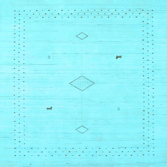 Square Machine Washable Solid Light Blue Modern Rug, wshcon2304lblu