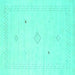 Square Solid Turquoise Modern Rug, con2304turq