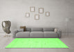 Machine Washable Solid Green Modern Area Rugs in a Living Room,, wshcon2304grn