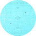 Round Solid Light Blue Modern Rug, con2304lblu