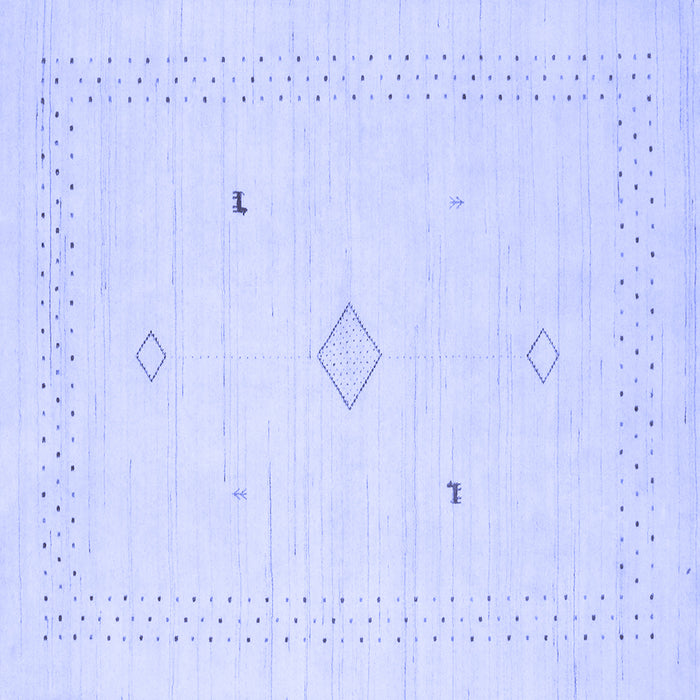 Square Machine Washable Solid Blue Modern Rug, wshcon2304blu