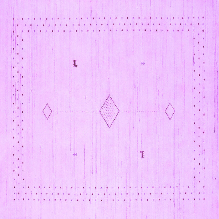 Square Machine Washable Solid Purple Modern Area Rugs, wshcon2304pur