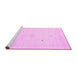 Sideview of Machine Washable Solid Pink Modern Rug, wshcon2304pnk