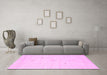 Machine Washable Solid Pink Modern Rug in a Living Room, wshcon2304pnk