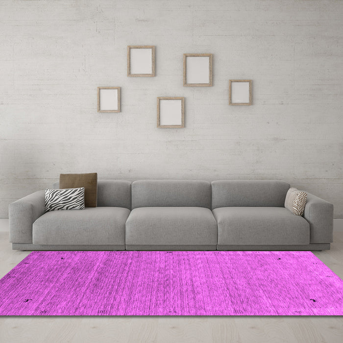 Machine Washable Abstract Pink Contemporary Rug in a Living Room, wshcon2305pnk
