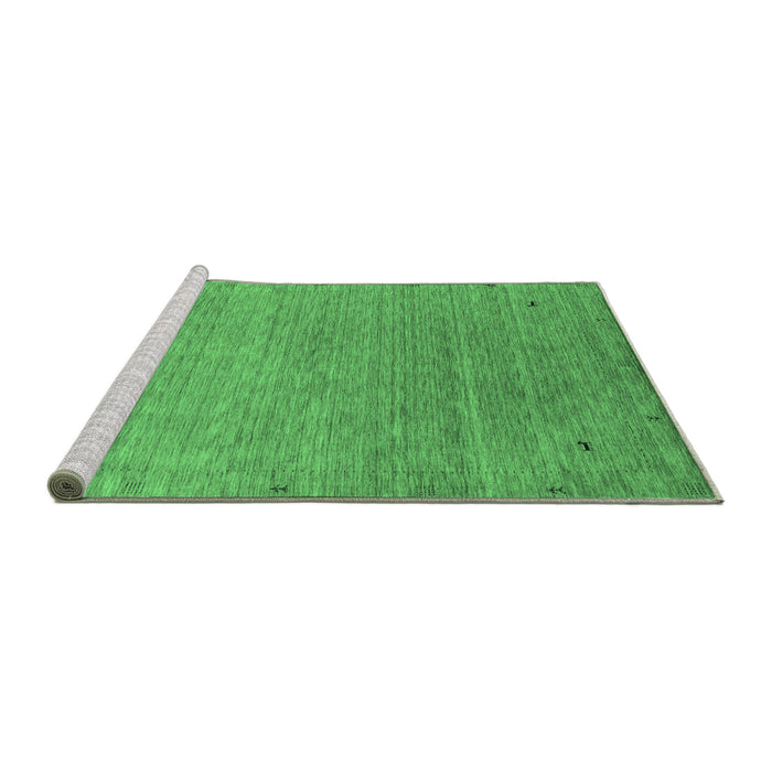 Sideview of Machine Washable Abstract Emerald Green Contemporary Area Rugs, wshcon2305emgrn