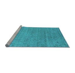 Sideview of Machine Washable Abstract Light Blue Contemporary Rug, wshcon2305lblu