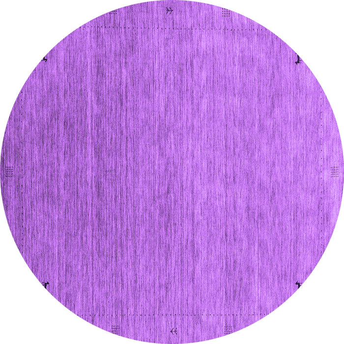 Round Abstract Purple Contemporary Rug, con2305pur