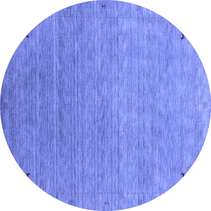 Round Machine Washable Abstract Blue Contemporary Rug, wshcon2305blu