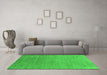 Machine Washable Abstract Green Contemporary Area Rugs in a Living Room,, wshcon2305grn