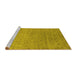 Sideview of Machine Washable Abstract Yellow Contemporary Rug, wshcon2305yw