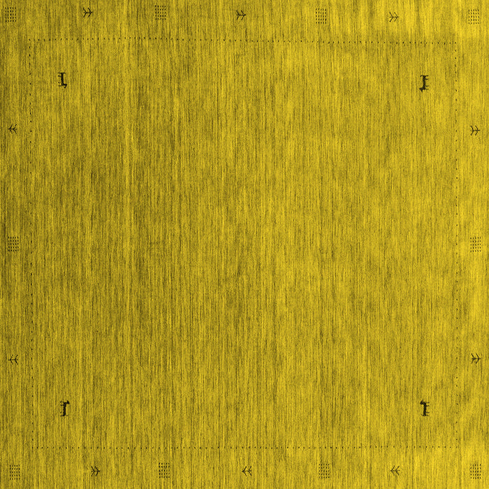 Square Abstract Yellow Contemporary Rug, con2305yw