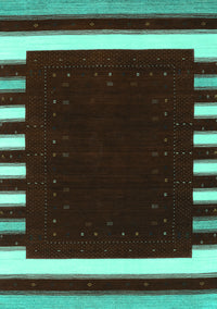 Abstract Turquoise Contemporary Rug, con2306turq