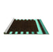 Sideview of Machine Washable Abstract Turquoise Contemporary Area Rugs, wshcon2306turq