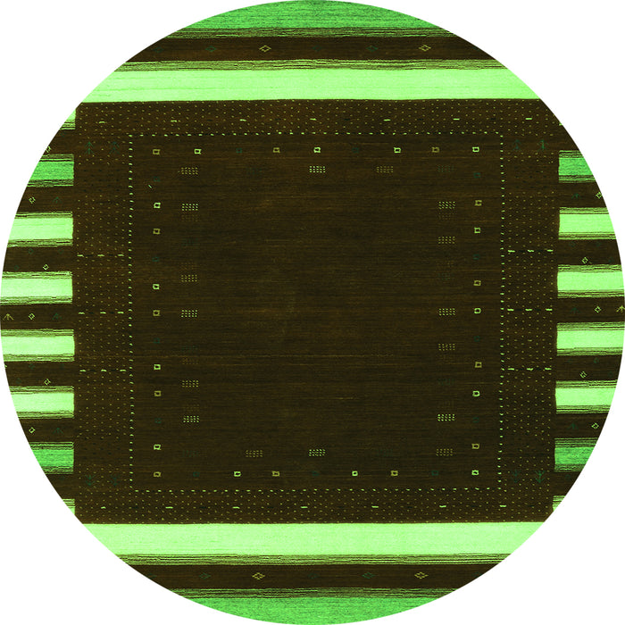 Machine Washable Abstract Green Contemporary Area Rugs, wshcon2306grn