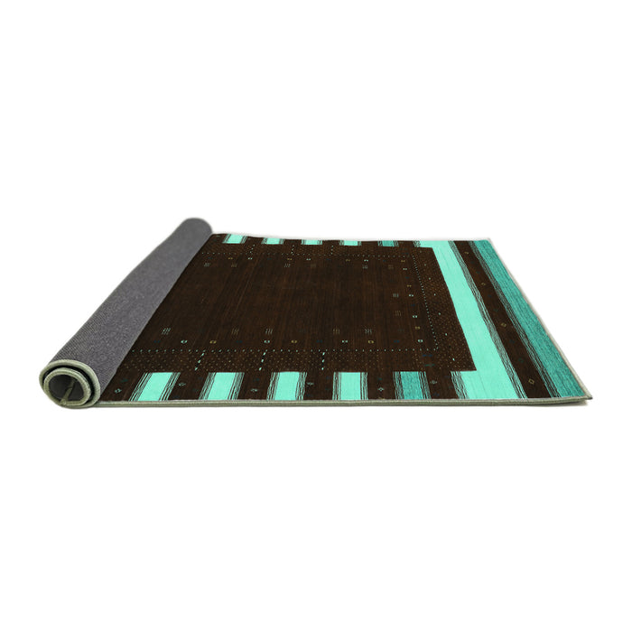 Sideview of Abstract Turquoise Contemporary Rug, con2306turq