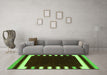 Machine Washable Abstract Green Contemporary Area Rugs in a Living Room,, wshcon2306grn