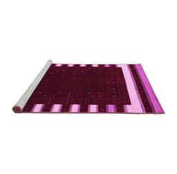 Sideview of Machine Washable Abstract Pink Contemporary Rug, wshcon2306pnk