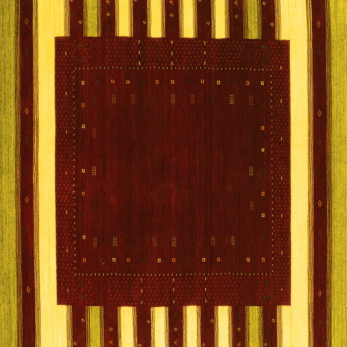 Square Machine Washable Abstract Yellow Contemporary Rug, wshcon2306yw