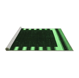 Sideview of Machine Washable Abstract Emerald Green Contemporary Area Rugs, wshcon2306emgrn