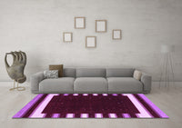 Machine Washable Abstract Purple Contemporary Rug, wshcon2306pur