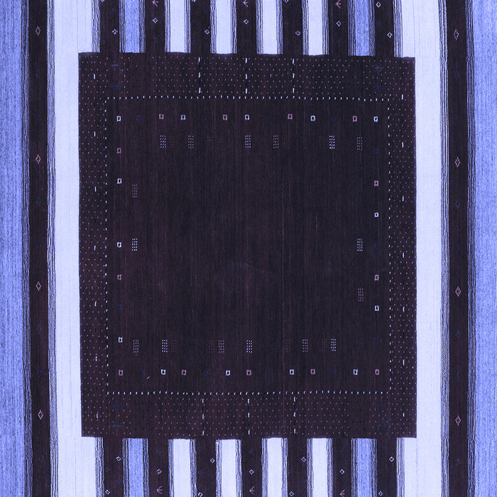 Square Abstract Blue Contemporary Rug, con2306blu