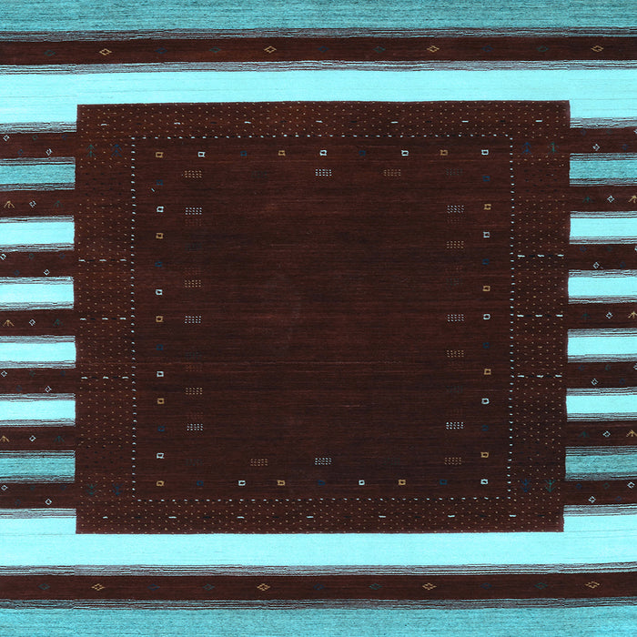 Square Abstract Light Blue Contemporary Rug, con2306lblu
