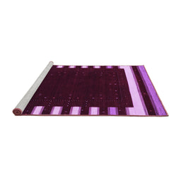 Sideview of Machine Washable Abstract Purple Contemporary Area Rugs, wshcon2306pur