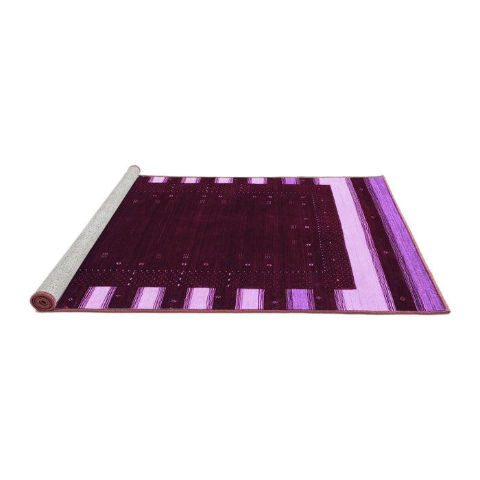 Sideview of Machine Washable Abstract Purple Contemporary Area Rugs, wshcon2306pur