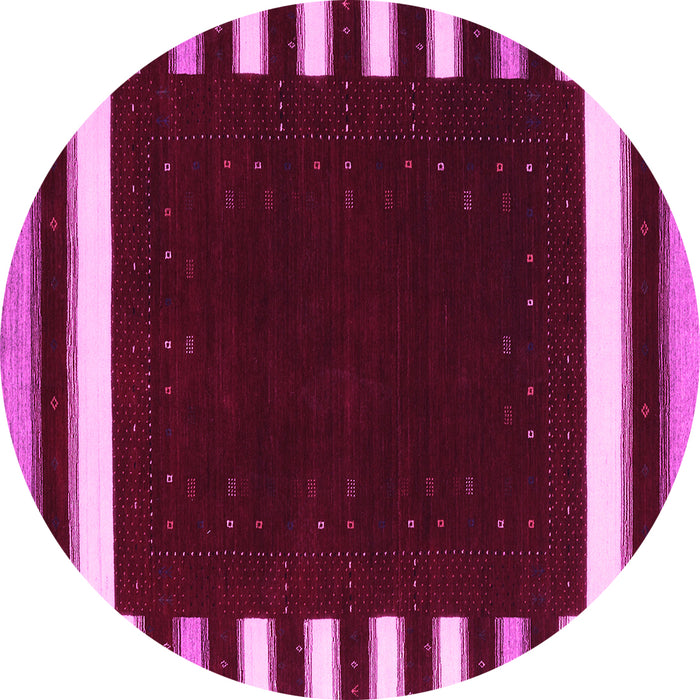 Round Abstract Pink Contemporary Rug, con2306pnk