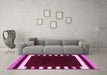 Machine Washable Abstract Pink Contemporary Rug in a Living Room, wshcon2306pnk