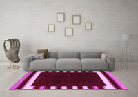 Machine Washable Abstract Pink Contemporary Rug, wshcon2306pnk