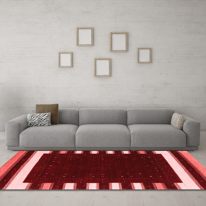 Contemporary Red Washable Rugs
