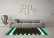 Machine Washable Abstract Turquoise Contemporary Area Rugs in a Living Room,, wshcon2306turq