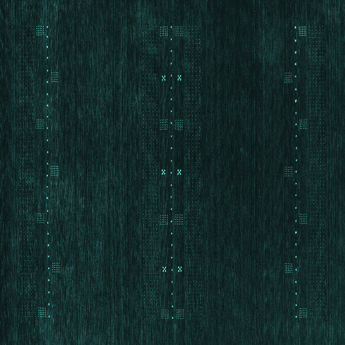 Square Machine Washable Abstract Turquoise Contemporary Area Rugs, wshcon2307turq