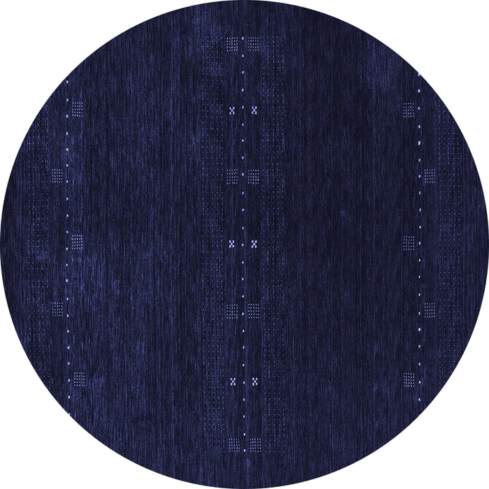 Round Machine Washable Abstract Blue Contemporary Rug, wshcon2307blu