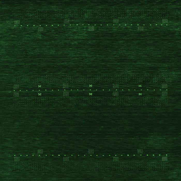 Serging Thickness of Abstract Green Contemporary Rug, con2307grn