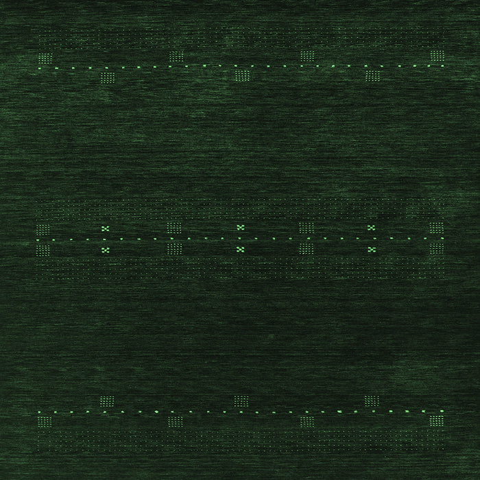 Square Machine Washable Abstract Emerald Green Contemporary Area Rugs, wshcon2307emgrn