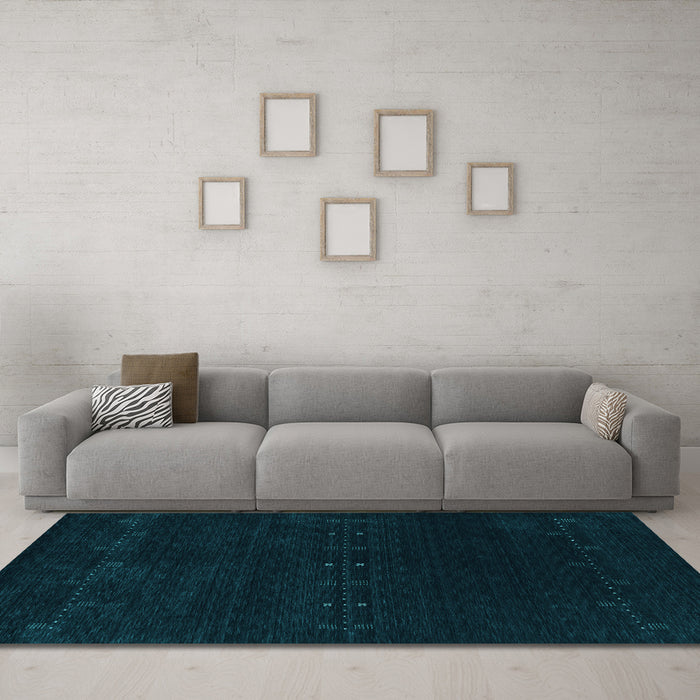 Machine Washable Abstract Light Blue Contemporary Rug in a Living Room, wshcon2307lblu