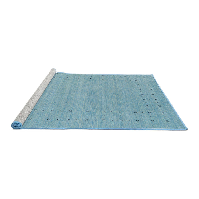 Serging Thickness of Machine Washable Contemporary Denim Blue Rug, wshcon2308