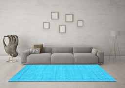 Machine Washable Abstract Light Blue Contemporary Rug in a Living Room, wshcon2308lblu