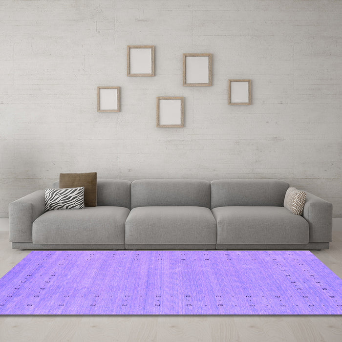 Machine Washable Abstract Purple Contemporary Area Rugs in a Living Room, wshcon2308pur