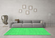 Machine Washable Abstract Green Contemporary Area Rugs in a Living Room,, wshcon2308grn