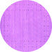 Round Abstract Pink Contemporary Rug, con2308pnk