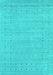 Machine Washable Abstract Turquoise Contemporary Area Rugs, wshcon2308turq